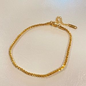 Anklet Gold Stainless Steel Bracelet with Adjustable Link Chain